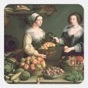 The Fruit and Vegetable Seller Square Sticker