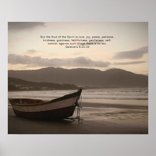 The Fruit of the Spirit Bible Verse Boat Poster