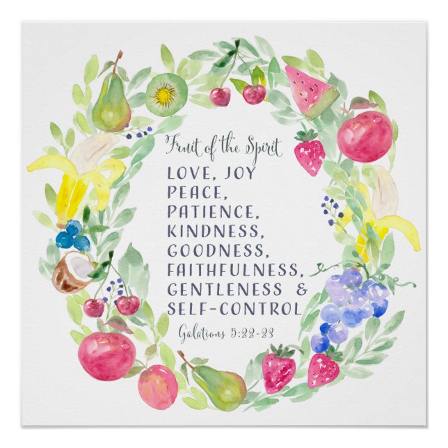 The fruit of the spirit Christian Art Poster (Front)