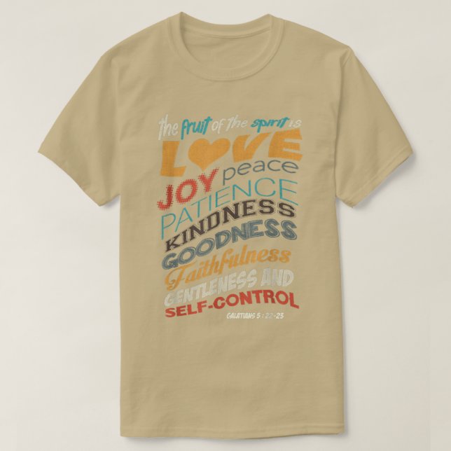 The Fruit Of The Spirit Christian Bible Scripture  T-Shirt (Design Front)