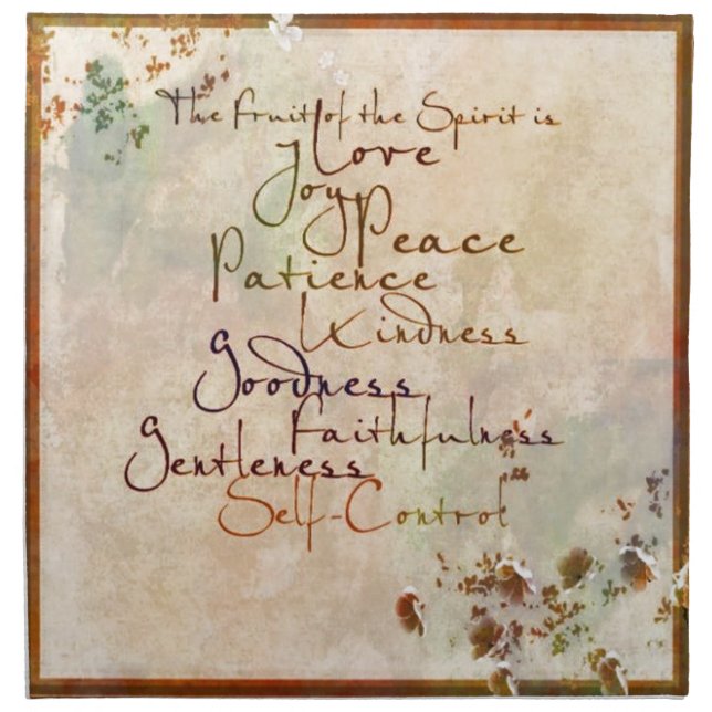 The Fruit of the Spirit Cloth Napkin (Front)