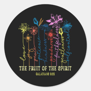 The Fruit Of The Spirit Galatians 5 22 Floral Chri Classic Round Sticker