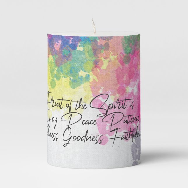 The Fruit of the Spirit - Galatians 5 Poster Pillar Candle (Front)