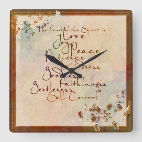 The Fruit of the Spirit Square Wall Clock