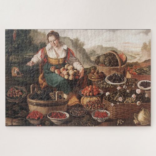 The Fruit Seller by Vincenzo Campi Painting Jigsaw Puzzle