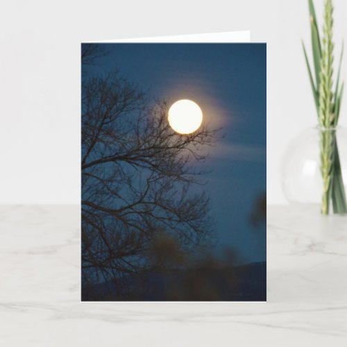 The Full Cold Supermoon Folded Holiday Card