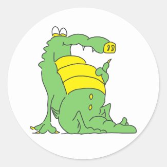 The Full Crocodile T-Shirt Classic Round Sticker
