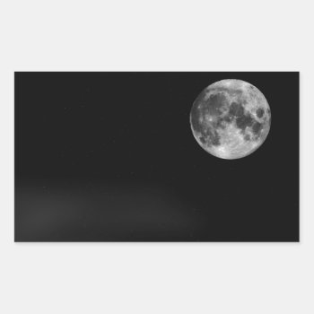 The Full Moon Rectangular Sticker by TheWorldOutside at Zazzle