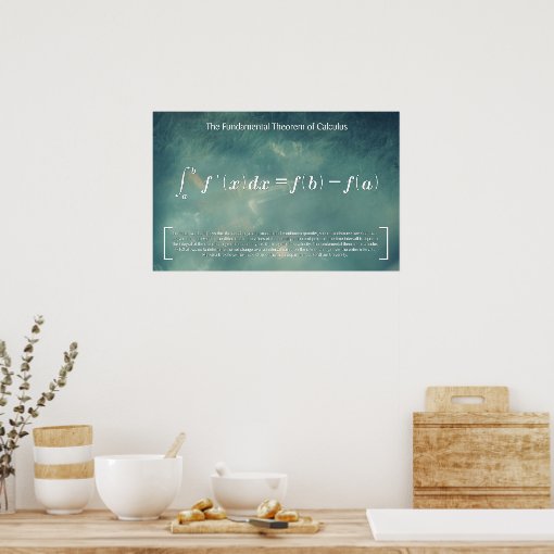 The Fundamental Theorem of Calculus - Math Poster | Zazzle