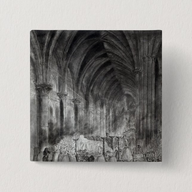 The Funeral of Jean Paul Marat Button (Front)