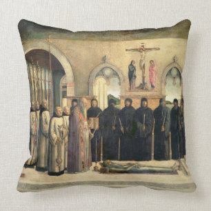 The Funeral of St. Jerome, c.1470-1472 (oil on can Throw Pillow