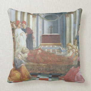 The Funeral of St. Stephen, detail from the cycle Throw Pillow