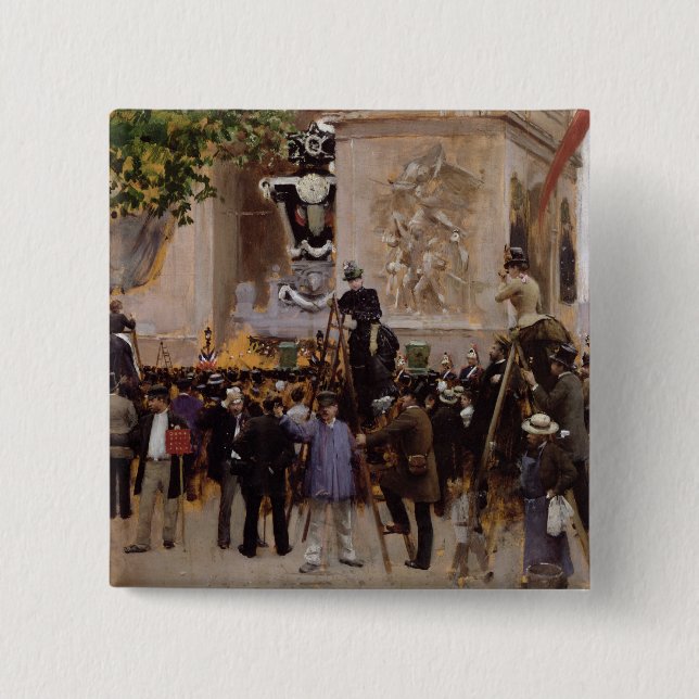 The Funeral of Victor Hugo Pinback Button (Front)