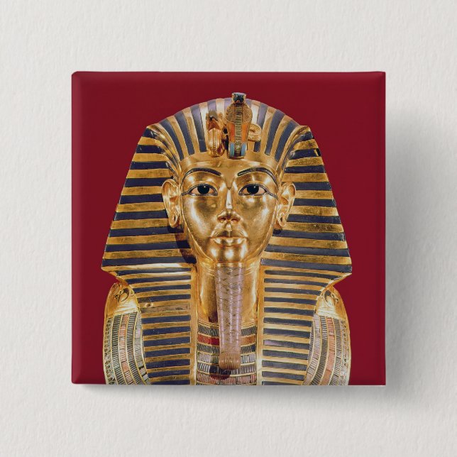 The funerary mask of Tutankhamun Pinback Button (Front)