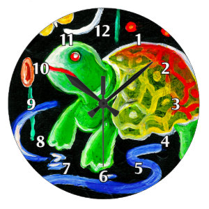 The Funky Turtle Large Clock