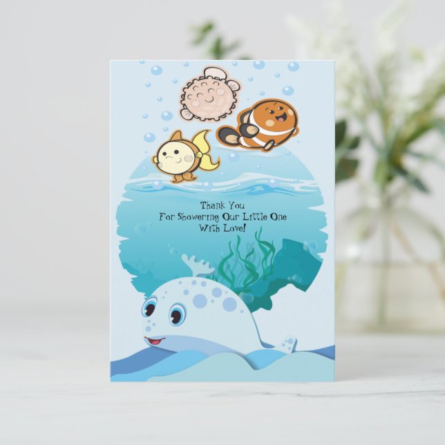 The Funniest Under Sea Life Thank You Card (Standing Front)