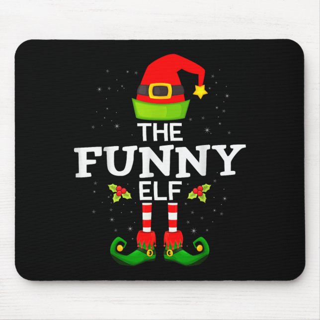 The Funny Elf Christmas Family Matching Pajama  Mouse Pad (Front)