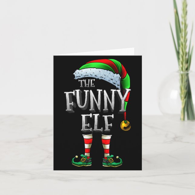 The Funny Elf Shirt Matching Family Funny Christma Card (Front)