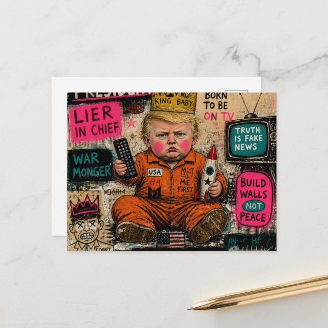The Funny Toddler President Postcard (Front/Back In Situ)