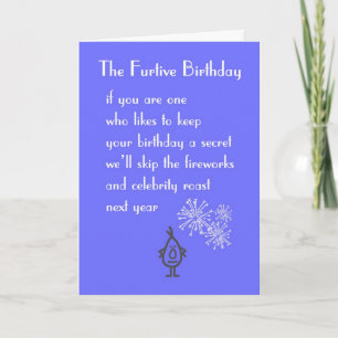 The Furtive Birthday - a anniversary poem Card