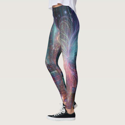 The Fusion of Data and Urban Life Leggings