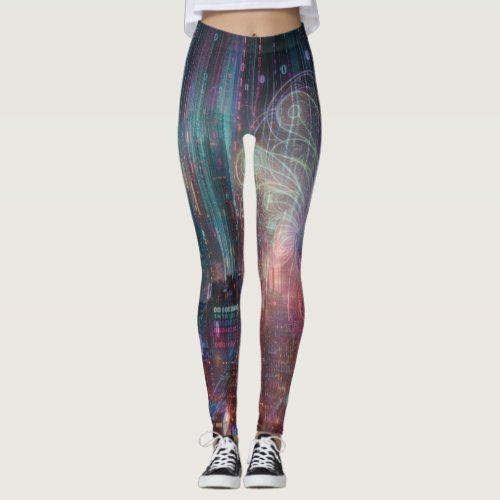 The Fusion of Data and Urban Life Leggings