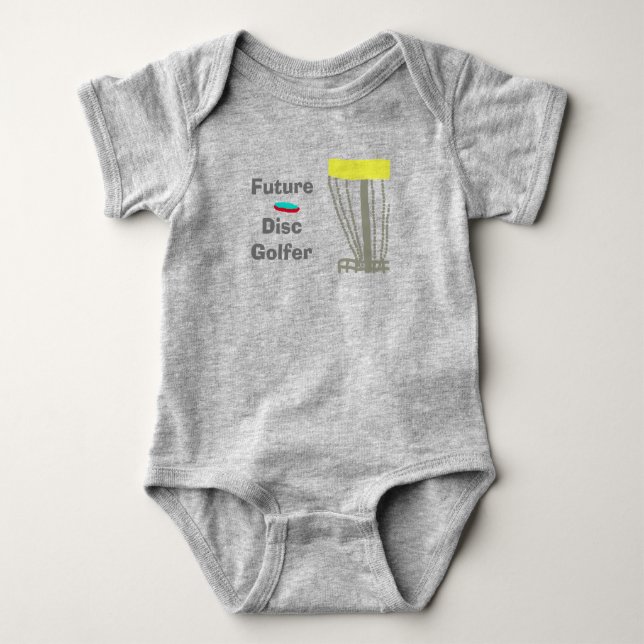 The future disc golfer baby onsie bodysuit (Front)