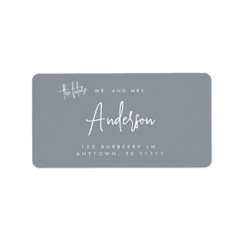 The Future Dusty Blue Wedding Return Address Label