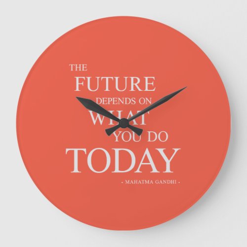 The Future Inspiring Motivational Quote Clock Red