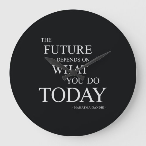 The Future Inspiring Motivational Quote Large Clock