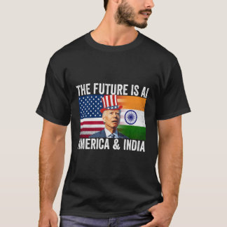 The Future Is Ai America India Indian American Fla T-Shirt