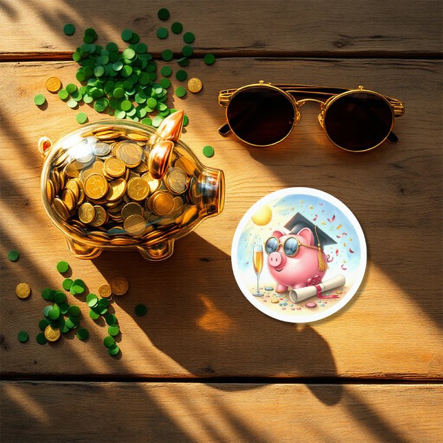 The Future is Bright Finance Graduation Classic Round Sticker (The Future is Bright Finance Graduation Classic Round Sticker)