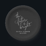 The Future Is Bright Grad Party Paper Plates<br><div class="desc">Fun and modern graduation party paper plates featuring a inspirational quote that says "the future is bright" in a typography design. This sleek black and white design is perfect for your well-earned party!</div>