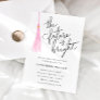 The Future Is Bright Light Pink Graduation Party  Invitation