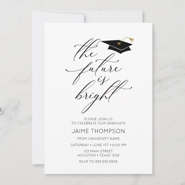 The future is bright Modern Graduation Invitation (Front)