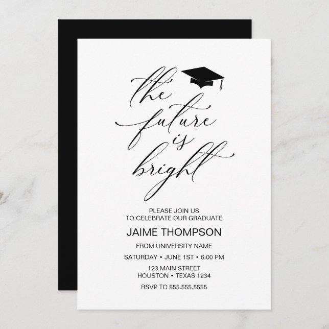The future is bright Modern Graduation Invitation (Front/Back)
