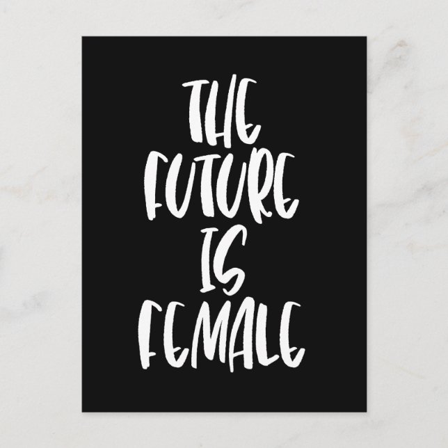 The Future is Female black postcard (Front)