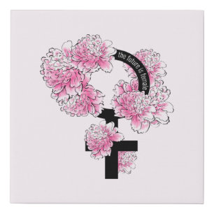 The Future is Female Faux Canvas Print