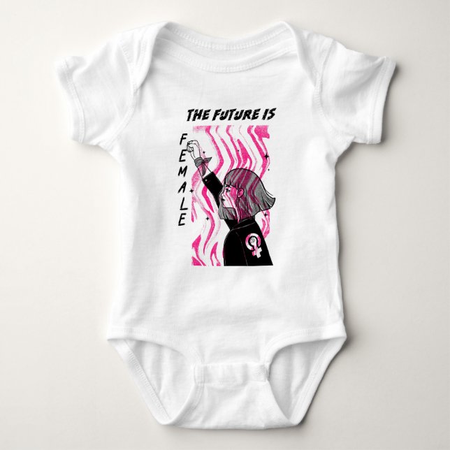 The Future is Female Feminist Equality Baby Bodysuit (Front)