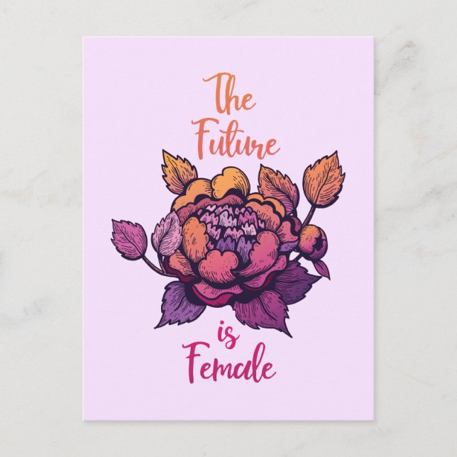 The Future is female feminist lettering Postcard (Front)