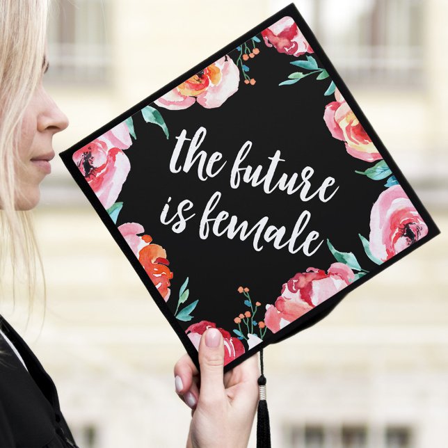 The Future is Female Floral Graduation Cap Topper (Creator Uploaded)