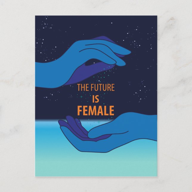 The Future is Female starry sky lettering  Postcard (Front)