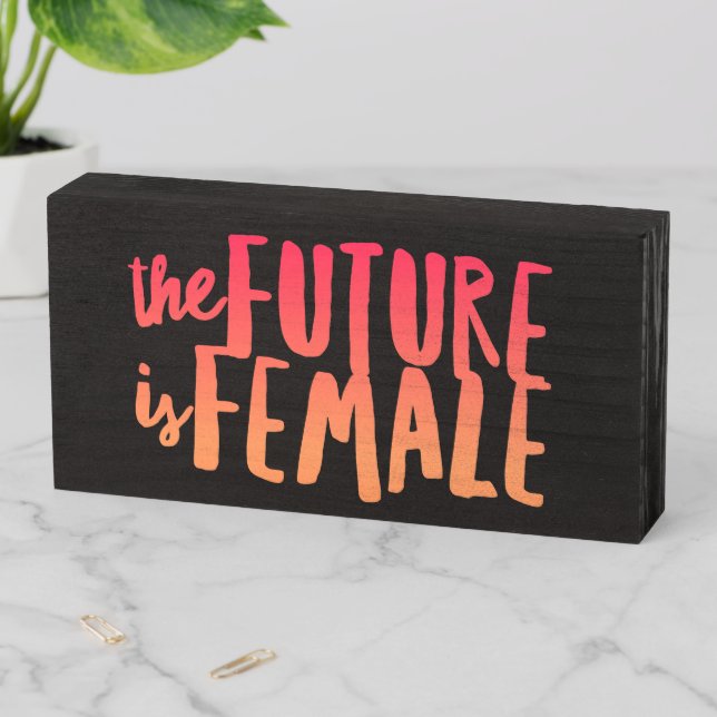 The Future is Female Wood Box Sign (In Situ Horizontal)