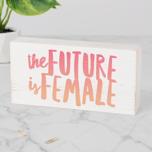 The Future is Female Wood Box Sign (In Situ Horizontal)