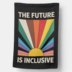 The Future Is Inclusive LGBTQ Pride Ally Rainbow House Flag