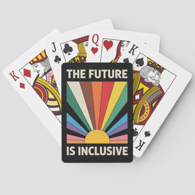 The Future Is Inclusive LGBTQ Pride Ally Rainbow Poker Cards (Back)