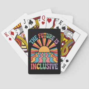 The Future Is Inclusive LGBTQ Rainbow Pride Retro Poker Cards