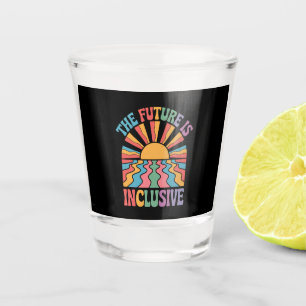The Future Is Inclusive LGBTQ Rainbow Pride Retro Shot Glass