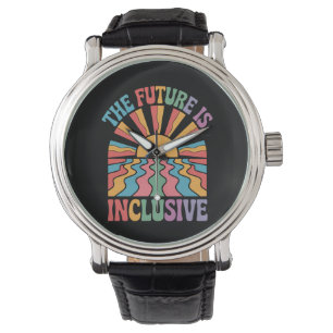 The Future Is Inclusive LGBTQ Rainbow Pride Retro Watch