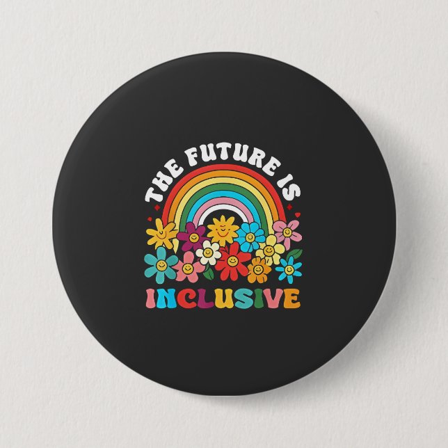The Future Is Inclusive Pride Month LGBTQ  Button (Front)